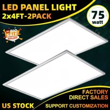 2 Pack LED Flat Panel Light 2X4Ft, 75W 7800LM Recessed Backlit Troffer Lights
