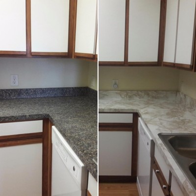 Looks Real Instant Stick On Counter Top Wrap Cream Granite Film 36