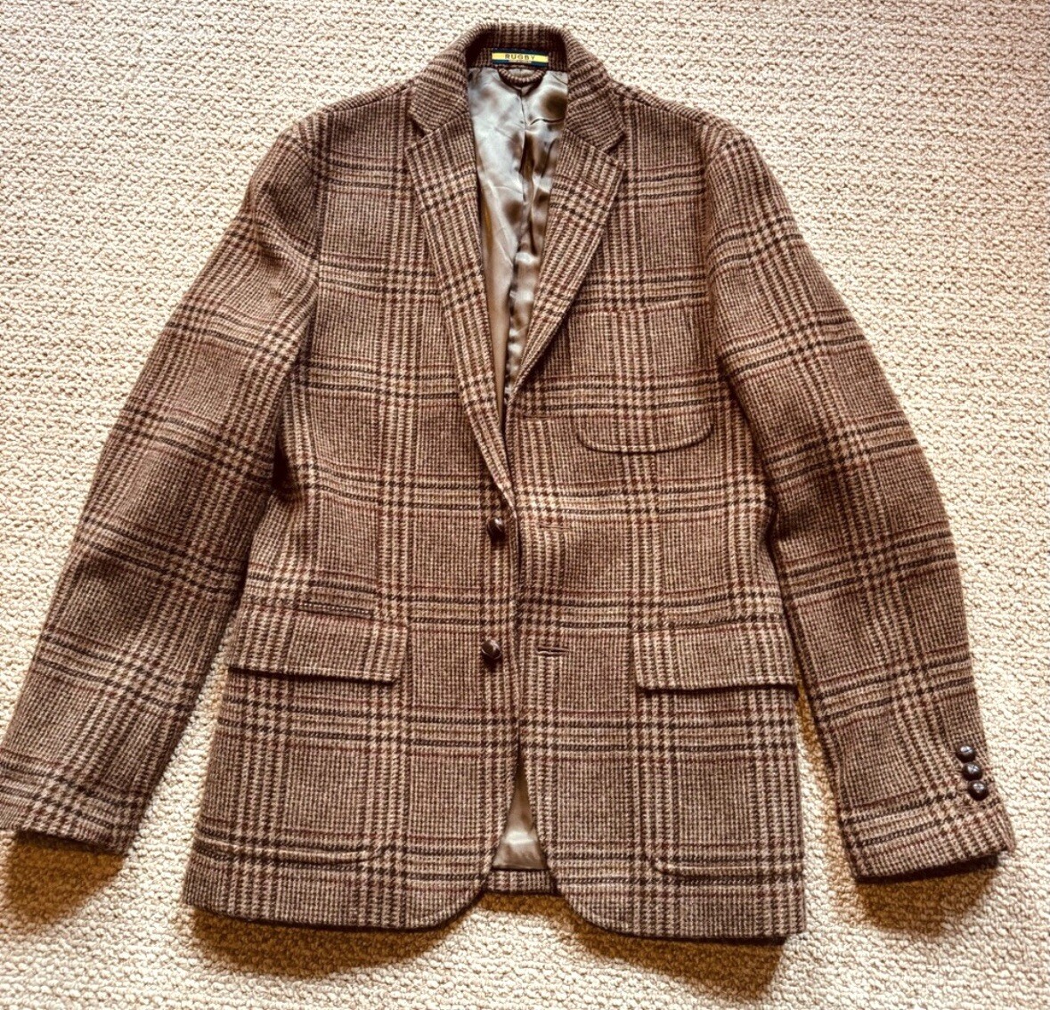 Ralph Lauren Rugby Blazer Jacket RRL Polo RL67 Tweed Glen Ralph Lauren Rugby Blazer Jacket RRL Polo RL67 Tweed Glen
