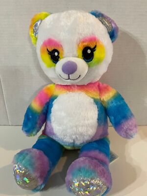 Build-A-Bear Workshop Rainbow Panda Bear Stuffed Animal Plush With Sound BAB