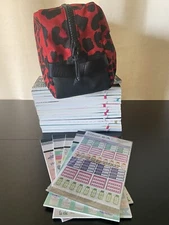 22 Variety Sticker Books (17 Reg, 5 Sm) w/ Nike Leopard Print Storage Bag