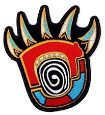 Native American Bear Paw Design Iron On Sew On Embroidered Patch 3 1/2"X4"