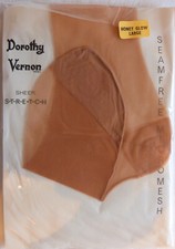 Dorothy Vernon Large Size Vintage Sheer RHT Nylon Stockings in Honey Glow