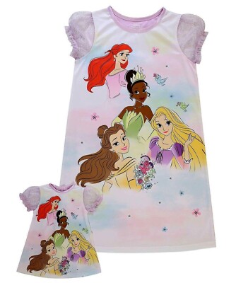 Disney Princess Nightgown Doll Pajama Gown Set Girl Tiana