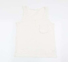 George Womens White Cotton Blend Pyjama Top Size 12