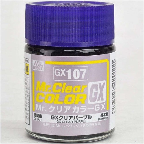 Vernis Mr.Hobby GX107 Mr.Clear Color Purple - 18 Ml, Finition Brillante Violette Pour Maquettes