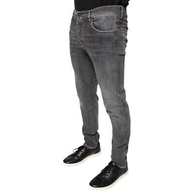 DOLCE & GABBANA Jeans Dark Gray Cotton Stretch Skinny Denim IT48