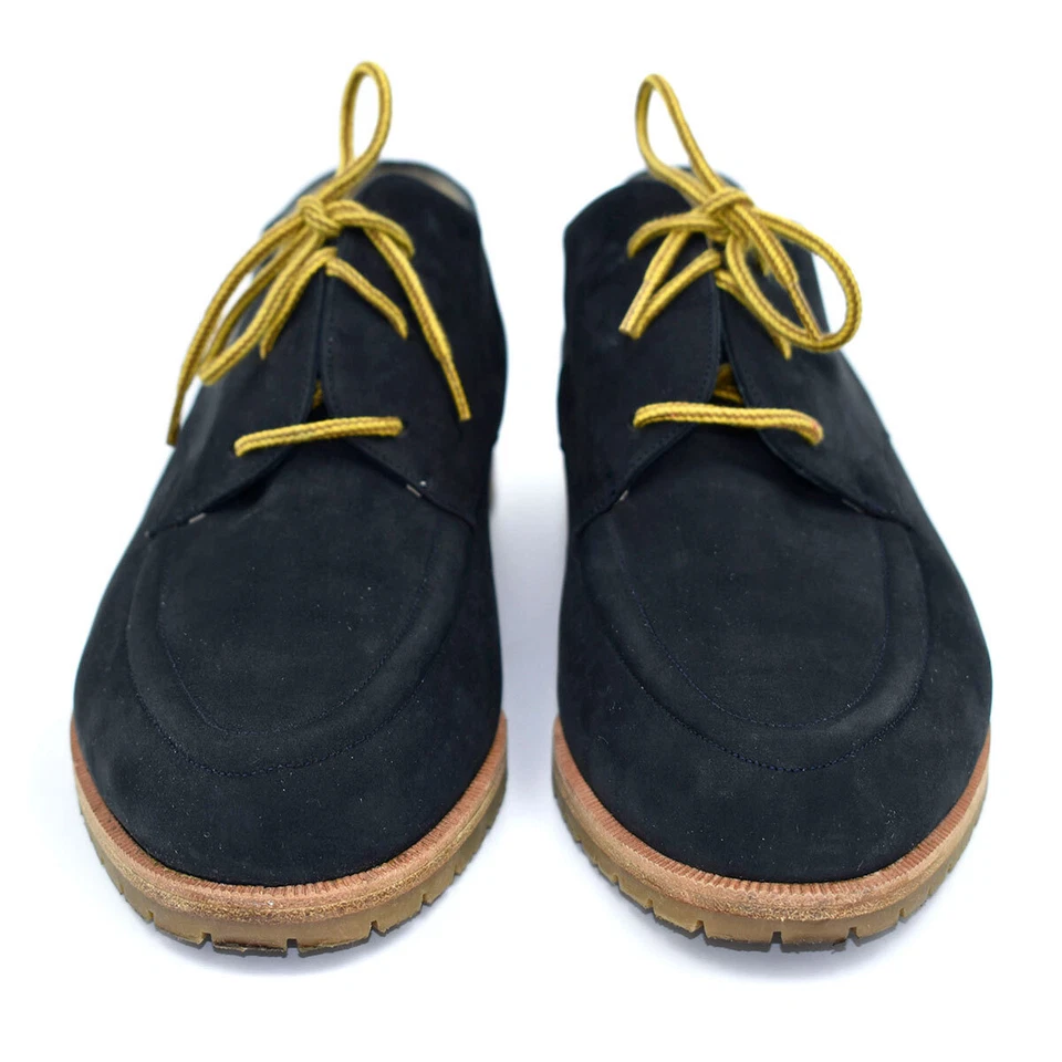 *ОСЕНЬ FAB!* Мокасины ESCADA темно-синие замшевые на шнуровке с рифленой резиновой подошвой размер 9 - Изображение 3 из 4