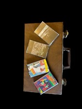 Vtg 80's Faux Leather 24 Cassette Tape Storage Case with 4 cassettes included.