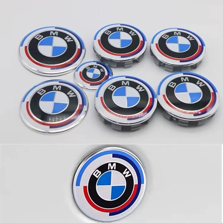 Juego de 7 insignias de tapas centrales emblema 50 aniversario 82 mm 82 mm 4 x 56 mm 45 mm M Foto 2 de 3