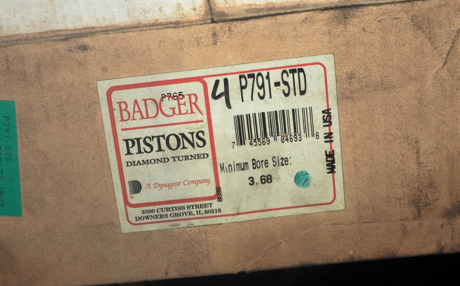 19861991 Ford Taurus 2.5L HSC Engine Set Of 4 Badger Pistons P791 STD