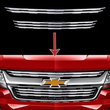 2015-2020 Chevy Colorado Chrome Snap On Grille Overlays 5 Front Grill Bar Covers