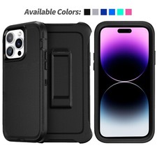 For Apple iPhone 14 Plus Pro Max Case Shockproof Series Fits Defender Belt Clip