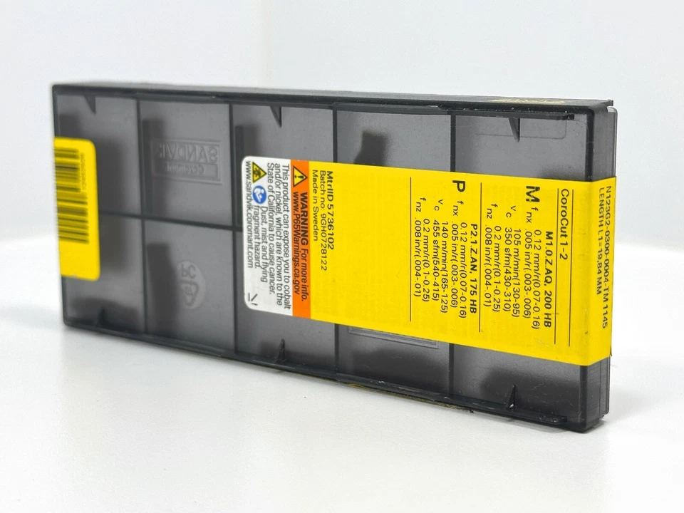 SANDVIK N123G2-0300-0004-TM New Carbide Grooving Inserts Grade 1145 10pcs - Image 2 of 2