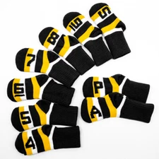 9pcs RH Golf Club Head Iron Covers Knitted Socks Shape Golf Iron Headcovers 4-A