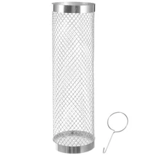 Rolling Grilling Basket BBQ Net Tube Round Stainless Steel Grill Mesh Cylinder