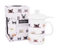Peeping Felines Ashdene Tea Infuser 3 Pieces Fine Bone China Cats Kittens Peeping Felines Ashdene Tea Infuser 3 Pieces Fine Bone China Cats Kittens