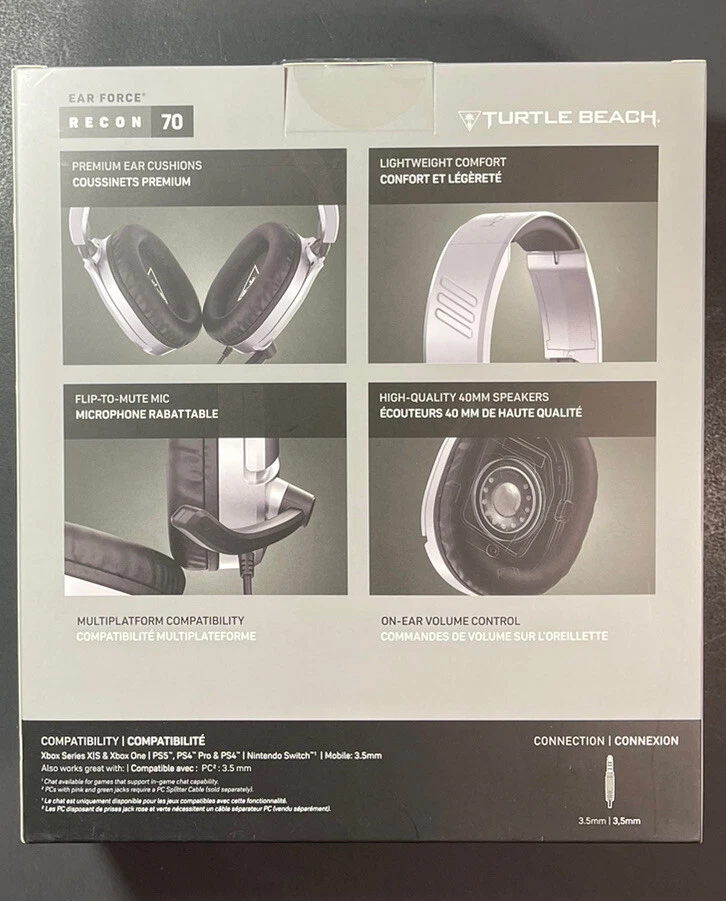 Turtle Beach Ear Force Recon 70 WIRED Gaming Headset [ Silver ] NEW - Image 2 of 4