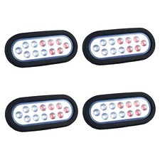 Dual Revolution 6 Inch Oval Led Tail Lights - Red Stop Turn White Backupr... Dual Revolution 6 Inch Oval Led Tail Lights - Red Stop Turn White Backupr...