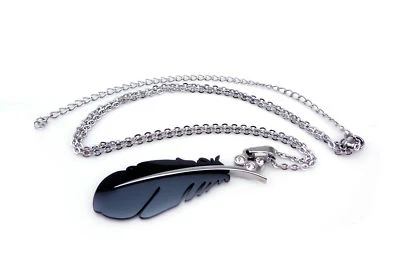 Federkiel mit Kette + Swarovski Crystals Feder Magnetix Magnetschmuck 4you #3447