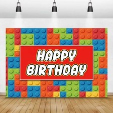 Building Blocks Party Backdrop Children Photo Birthday Decorations Background