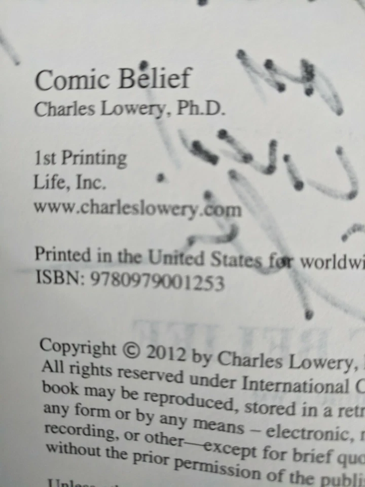 First Printing SIGNED&INSCRIBED- Comic Belief 2: Life's Lessons With Laughter LN - Image 3 of 3