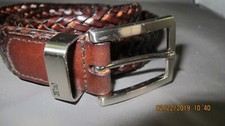 Men's Belt, Brown, Braided, Size 42