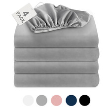 All-Size Fitted Sheets with Deep Pocket up to 14" Skin Friendly Bottom Sheets