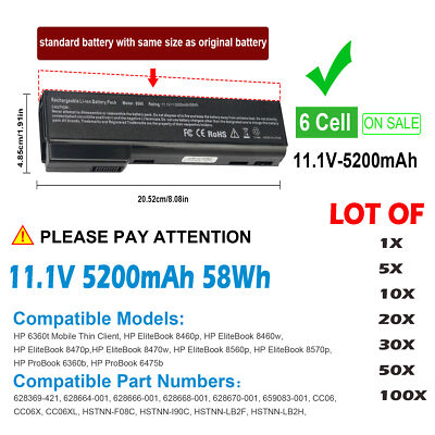  LOT OF 6360B Battery For HP ProBook 6460b 6470b 6570b 6360t Mobile Thin Client