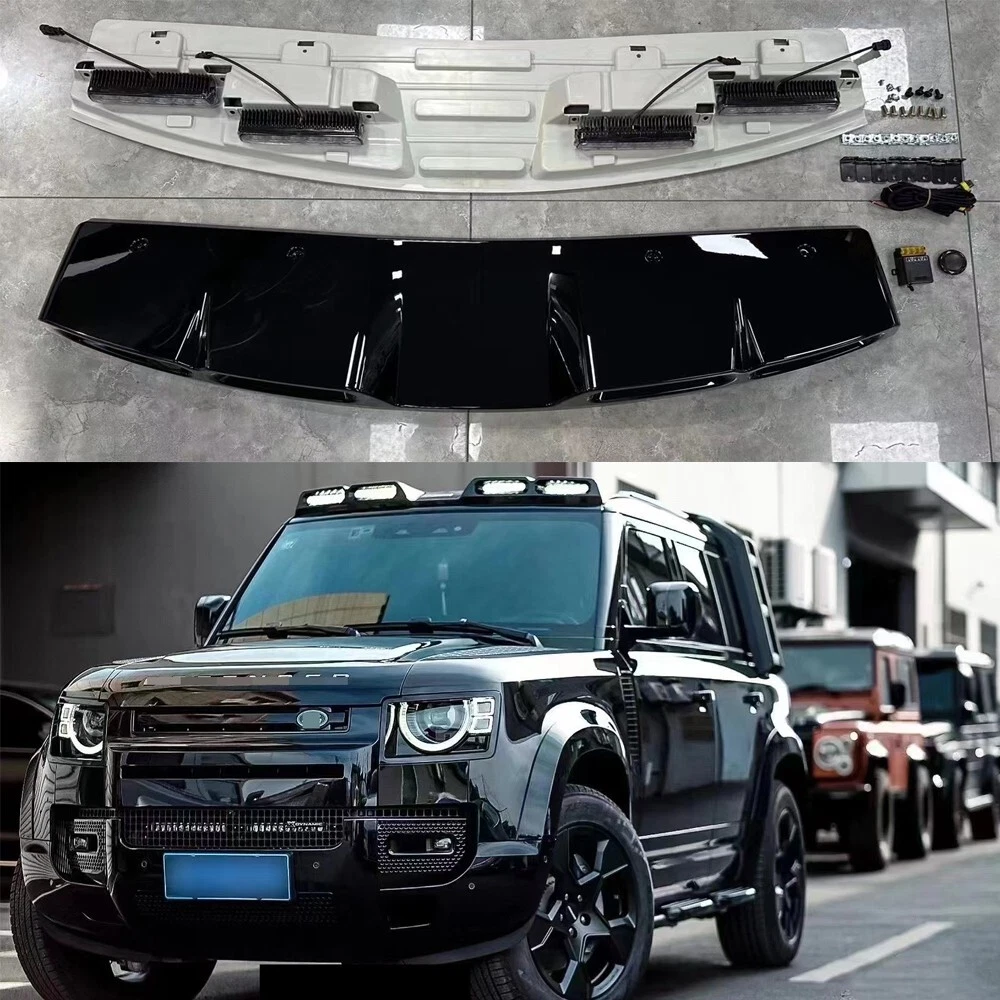 GLOSS BLACK ROOF TOP LIGHT BAR with LED DRL for LAND ROVER DEFENDER 90/110  2020+