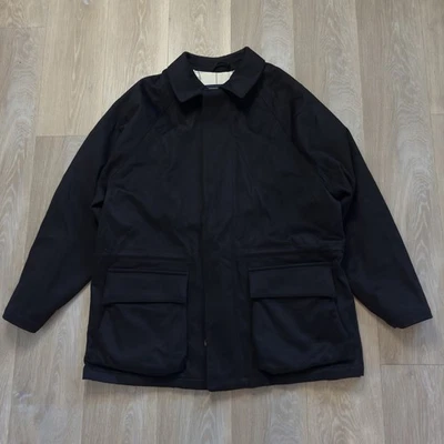 Loro Piana Horsey Full Cashmere Storm System Zip Up Rain Coat Jacket Black XL