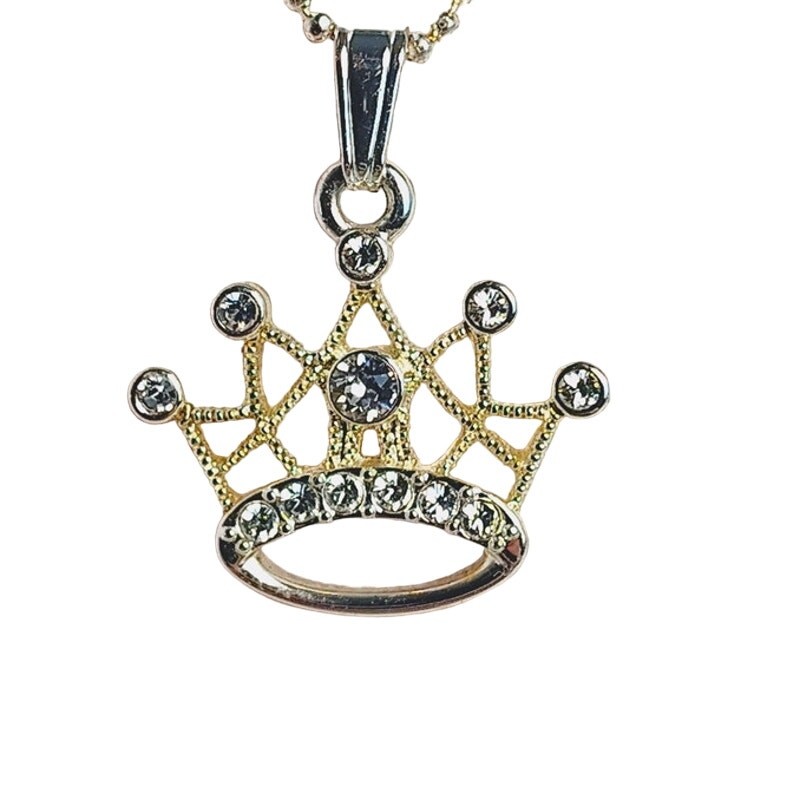 Disney Parks Kingdoms & Castles Silver Crown Tiara Necklace