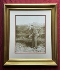 OLD TOM MORRIS FRAMED PRINT IN GILT GOLD FRAME ST ANDREWS