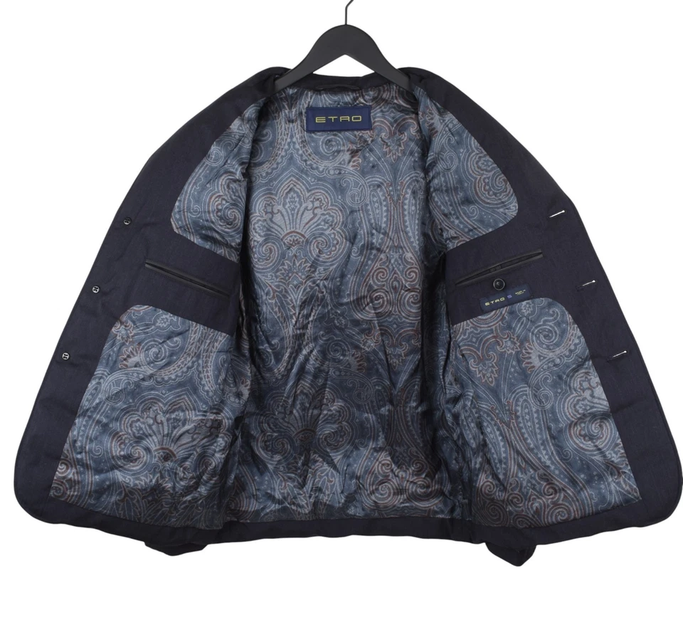 原装 Etro Milano 男式羽绒夹克外套皮革细节尺寸 S H5673 — 第 4/4 张图片