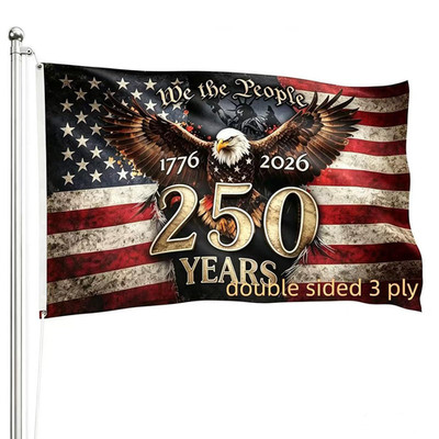 We The People 250 Anniversary Eagle Flag 3x5 Outdoor Double Sided Syria flag