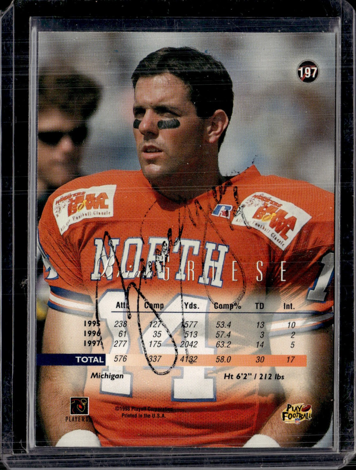 1998 Playoff Prestige #197 Brian Griese Rookie Auto Michigan Wolverines NR-MINT