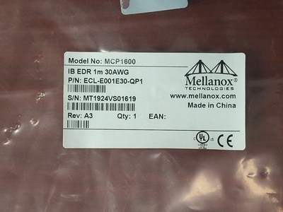 Mellanox 1M 100GbE QSFP28 Direct Attach Copper Cable MCP1600 #73