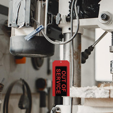 Out of Service Tags 100-Pk Red Repair Tags with Wires Attached Tear Water Proof