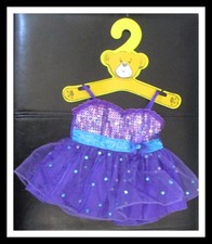 Build A Bear Purple  Teal Party Dress with Sequin Bodice