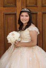 Size 8 Quinceanera Dress Champagne Colored Ball Gown