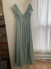 Azazie Bridesmaid Dress Omari Matcha A4