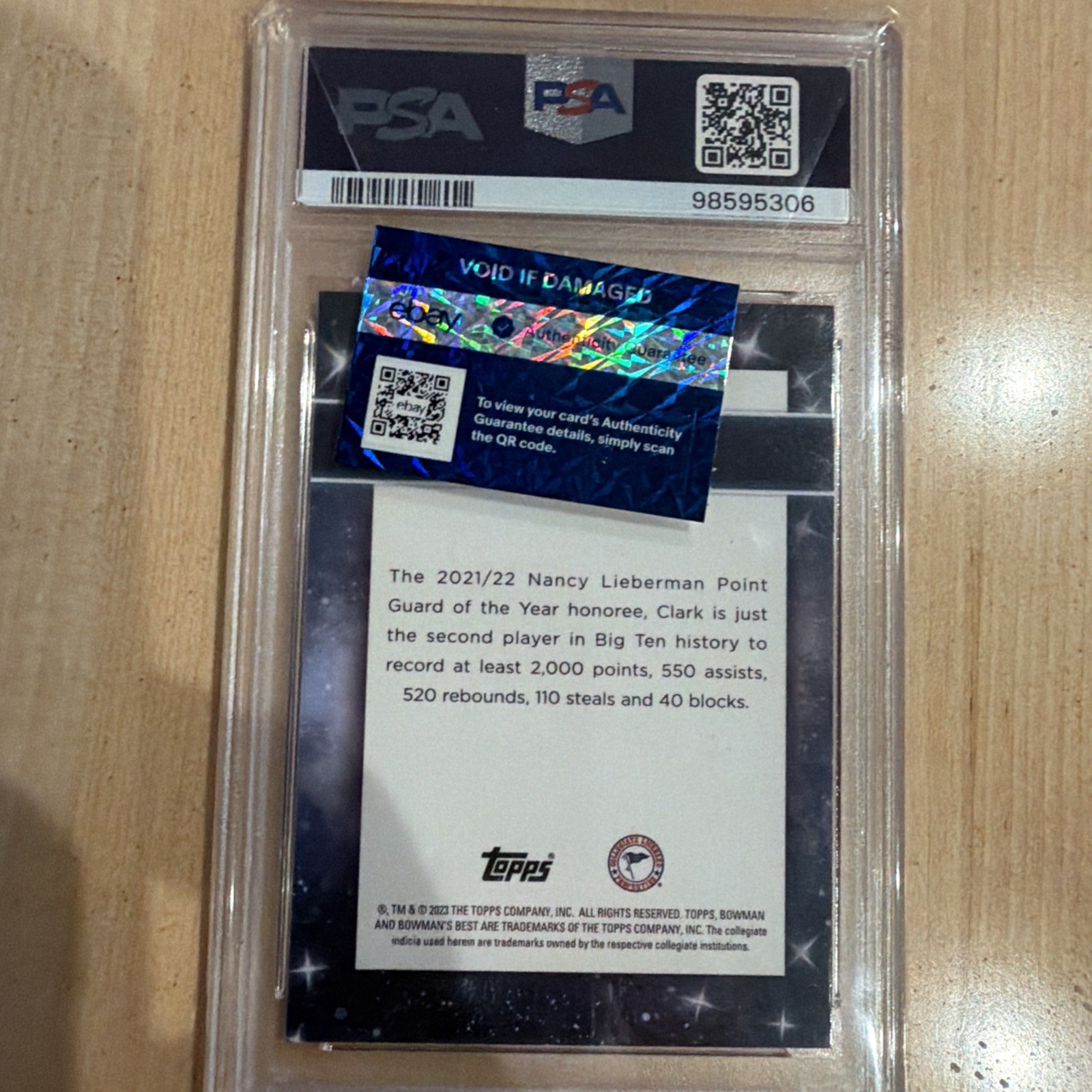 2022 Bowman U Best CAITLIN CLARK #COG19 Constellations of Greatness PSA 10 view 2