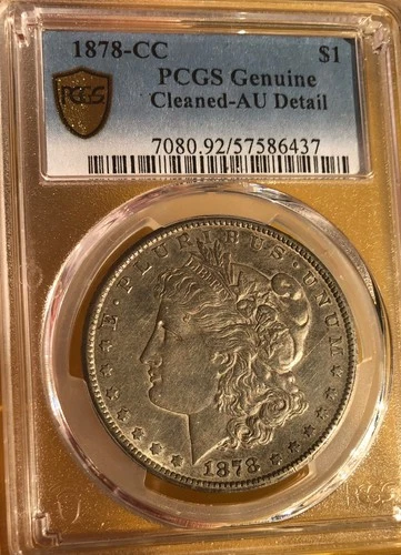 1878-CC Morgan Silver Dollar, AU.