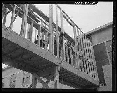 Washington D.C. 1941 Emergency Office Construction Workers Scaffolding