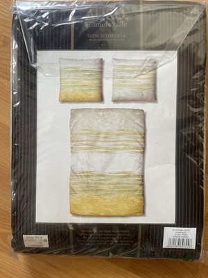 Auro Hometextile Satin-Bettwäsche Set, 200x200cm und 2 Mal Kopfkissenbezug 80x80