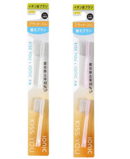 MADE IN JAPAN KISS YOU Ionic Toothbrush 4 Refill Heads Flat/Slim Bristles