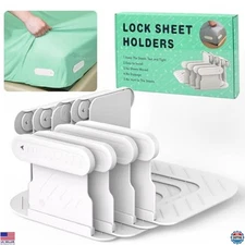 Bed Sheet Holders for Corners, 4pcs Heavy Duty Fitted Sheet Clips, Easy Install