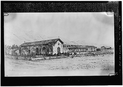 Photo:Fremont CA Mission San Jose de Guadalupe 1881 Drawing View from NW