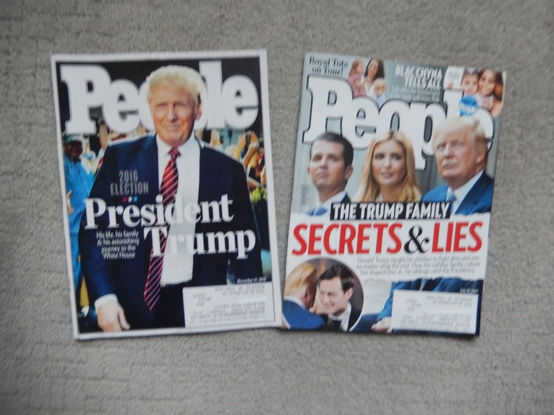 President Trump (2) People mags 2016 Election & Trump Family Secrets & Lies