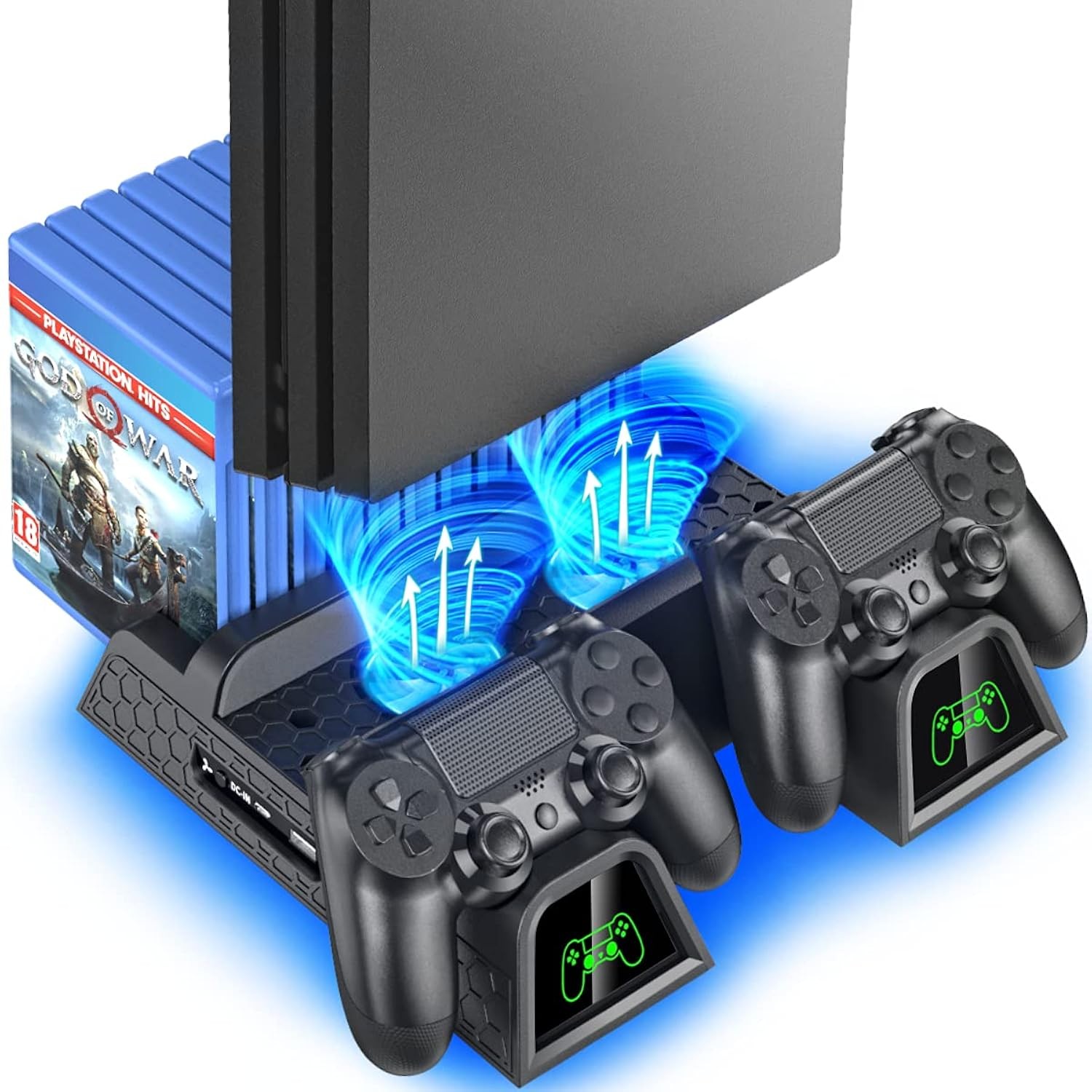 OIVO PS4 Stand with Cooling Fan for PlayStation 4 Slim/Pro Consoles & Controller